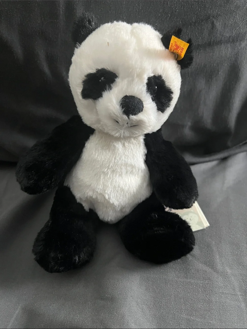 6” Steiff Plush Ming Panda Stuffed Animal - Black & White Soft Toy NWT